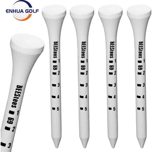 100PCS Professional White Wooden Striped Digital ScaleGolf Tees 83mm White Golf Wood Tee Golf Accesories Golf Training Aids