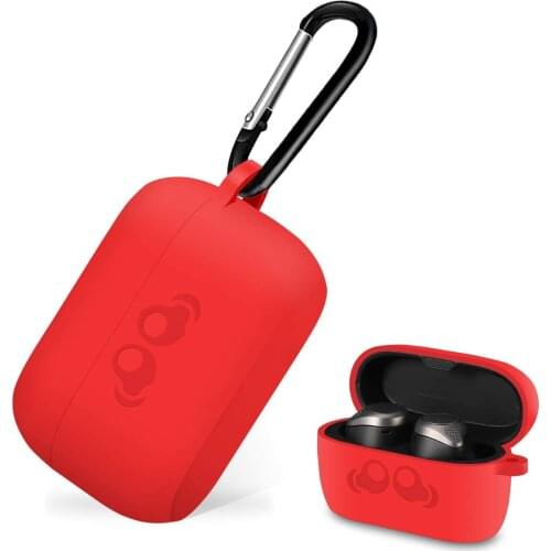 2020 Released Soft Silicone Skin Shock-Absorbing Protective Case Cover with Keychain for Jabra Elite Active 75t Back LED Visible