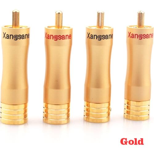 20Pcs Pure Copper Gold-plated RCA Lotus Audio Cable AV Welding Plug