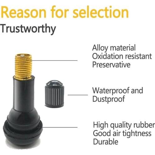 4PCS TR413 Aluminum Alloy Car Vacuum Tire Nozzle Snap-in Tire Tubeless Tyre For ATV Motorcycle Rubber Car Valve Stems M8Q7