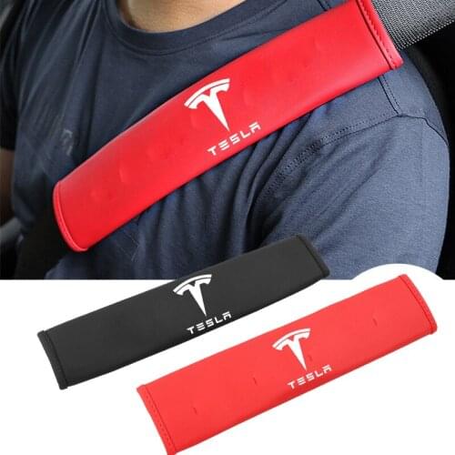 Car Interior Accessories Shoulder Seat Belt Pad Case Safety Belt Cover Auto Styling for Tesla Model 3 S X Y Roadster Cybertuck