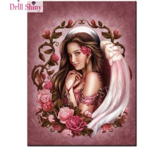 Needlework 3D Diy Diamond Painting Cross Stitch Rose Beauty picture Diamond Embroidery Full Square Diamond embroidery Mosaic