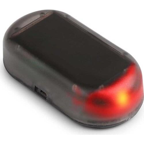 Car LED Alarm Lights Simulate Imitation Fake Solar Security System Warning Flash Anti-Theft Lamp Universal Interior Decoration
