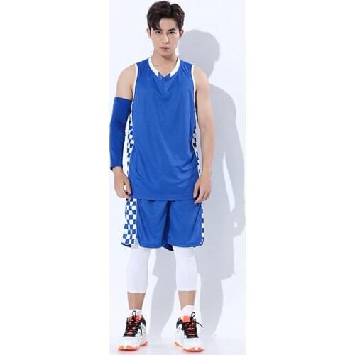 2020 summer blue basketball uniform Men Basketball Wear White girl Breathable basketball suit Quick drying basketball jersey