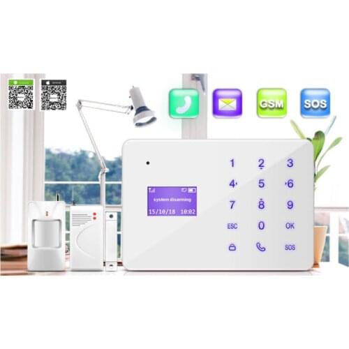 Wireless IOS Android APP LCD touch keyboard GSM Autodial Text Home Office Security Burglar Intruder Alarm Kit Remote Control