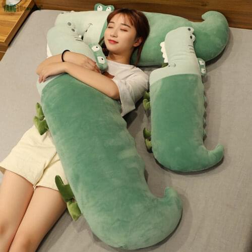 60-120cm Crocodile Plush Toys Pillow Soft Stuffed Plush Animal Dolls kids toy sofa backrest gifts