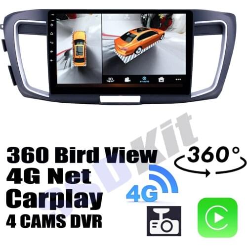 For HONDA Accord 9 CR CT 2013~2019 Car Audio Navigation GPS Stereo Media Carplay DVR 360 Birdview Around 4G Android System