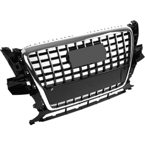For SQ5 Style Front Bumper Mesh Hood Grill Grille Glossy Black Universal for Audi Q5 ABS Bumper Grill 2009 2010 2011 2012