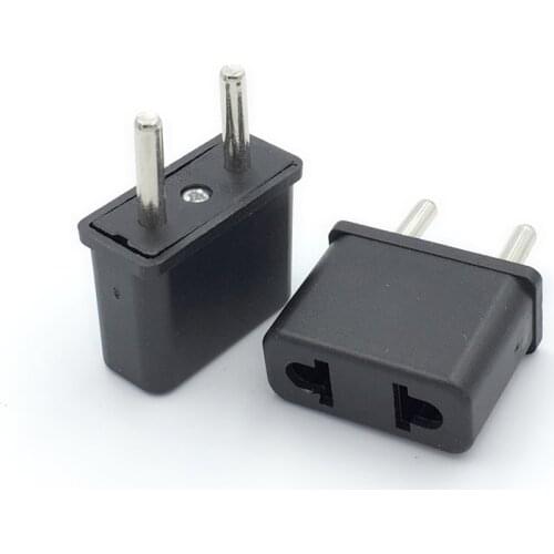 4.0mm 4.8mm US (USA) to EU (Europe) Travel Power Plug Adapter for USA converter Black Charger Charging Adapter Converter Adaptor