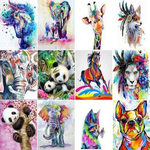 GATYZTORY 5D DIY Diamond Painting Color Cat Rhinestones Pictures Diamond Embroidery Sale Animal Cross Stitch Mosaic Crafts Kit