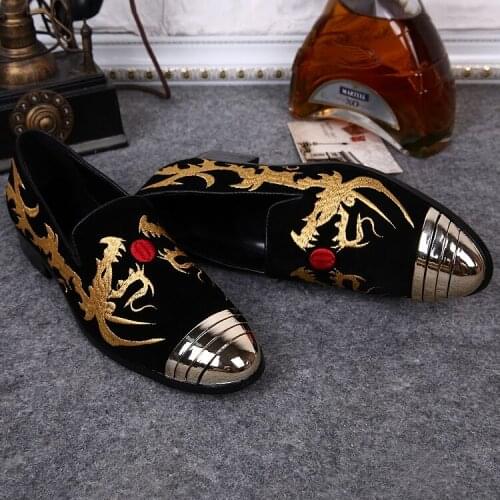 Italian Mens Dress Shoes Genuine Leather Red Gold Toe Oxfords Decor Wedding Shoes