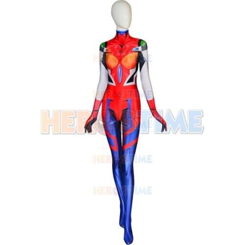 Asuka Suit 3D Print Anime Asuka Langley Soryu Cosplay Costumes EVA 3.0 Shikinami Asuka Zentai Bodysuit
