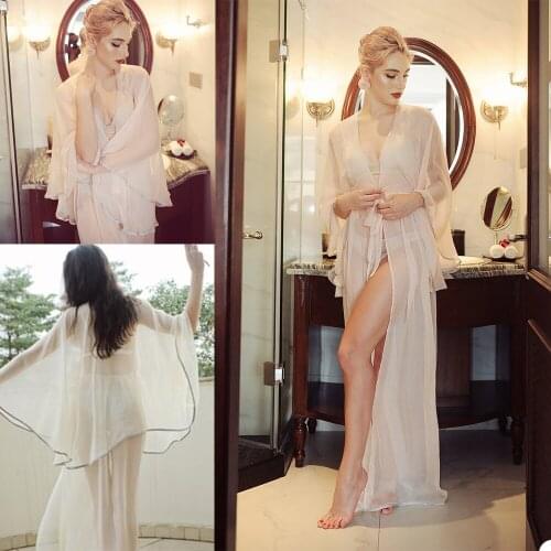 Summer Beach Wear Women Bathrobe Sleepwear Sexy Illusion Custom Made Womens Designer Pyjamas Femme Lingerie