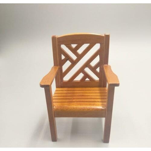 M02-X018 children baby gift Toy 1:12 Dollhouse mini Furniture Miniature rement brown color Sledge chair 1pcs