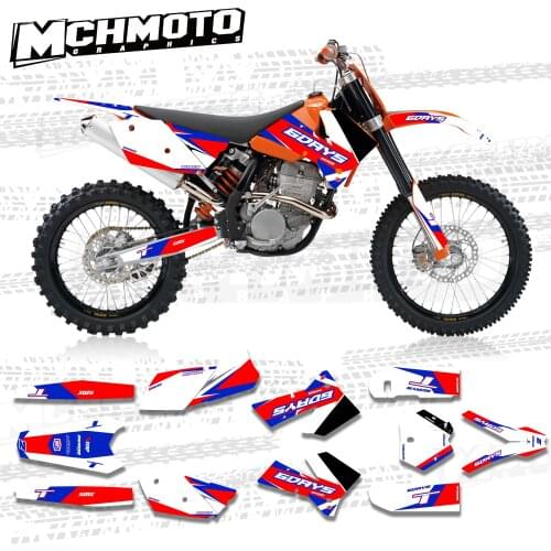 MCHMFG For KTM 125 200 250 300 400 450 525 540 EXC 2005 2006 2007 Full Graphics Decals Stickers Kit Custom Number Name Stickers