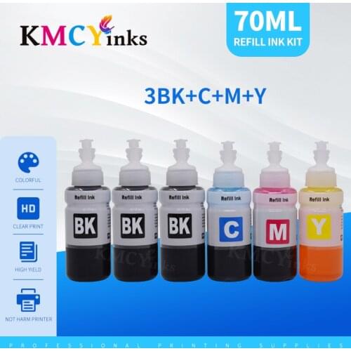 KMCYinks 70ML Ink Refill Kit compatible for EPSON L800 L801 L805 L810 L850 L1800 printer ink T6731 T6732 T6733 T6734 T6735 T6736