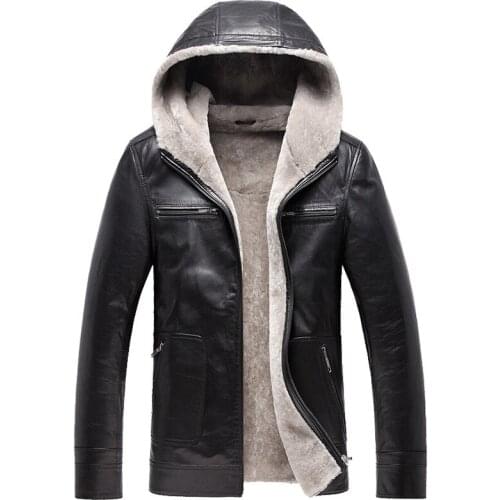 Genuine Leather Jacket 100%Natural Wool Fur Warm Coat Winter Jacket Men Real Goatskin Jacket Chaqueta Hombre DXL1571 MY1589