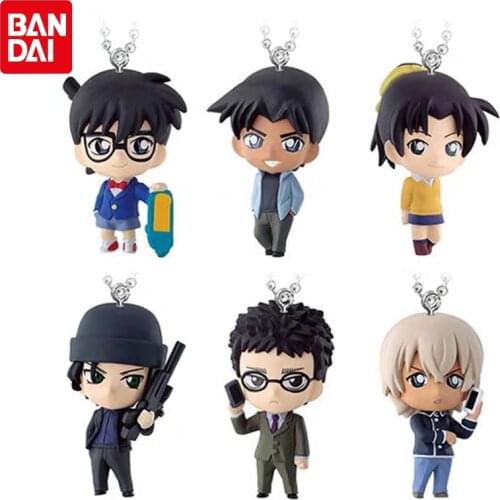 Bandai Genuine Gacha Toys Conan Edogawa Jimmy Kudo Hattori Heiji Kirsten Thomas Action Figure Keychain Pendant Toys Vol.2