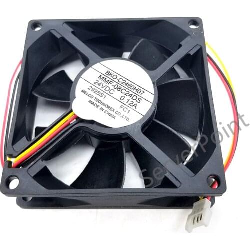 Original For Melco MMF-08C24DS Server Cooling Fan 24VDC 0.12A 80x80x25mm 3-wire