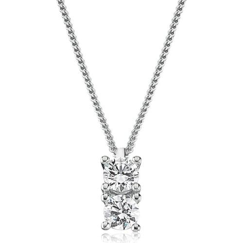 Valori Jewels 1.2 Carat, Zirconia White Gemstone, Rhodium Plated, Solitaire Pendant Necklace