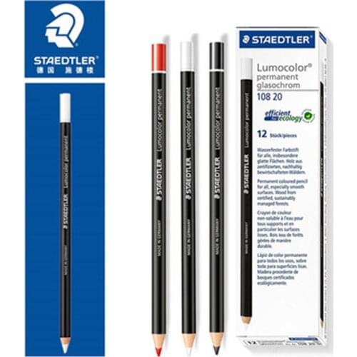 2Pcs German STAEDTLER Special Pencil 10820 Red, Black and White Point Industrial Woodworking Professional Pencil