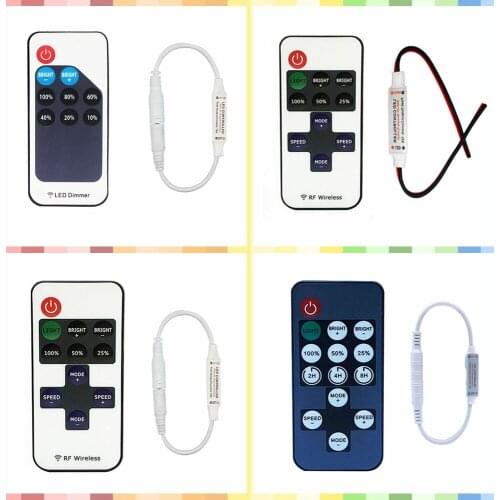 DC5-24V SingIe Color Led ControIIer With Led Remote Dimmer ControIIer For 5050 3528 2835 SingIe CoIor Led Strip