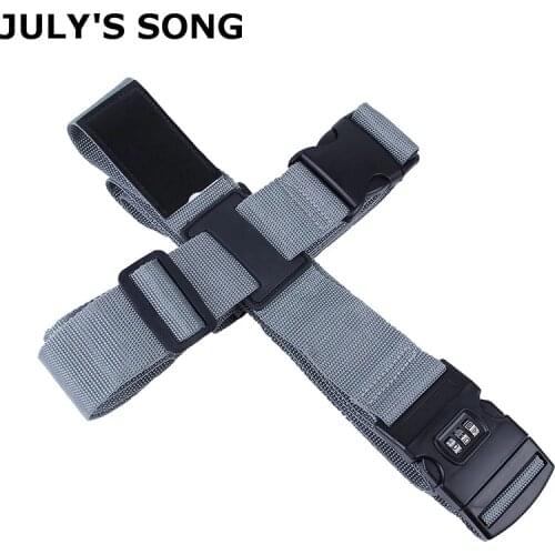 JULYS SONG Luggage Strap Cross Belt Packing Adjustable Travel Suitcase Nylon 3 Digits Password Lock Buckle Strap Baggage Belts
