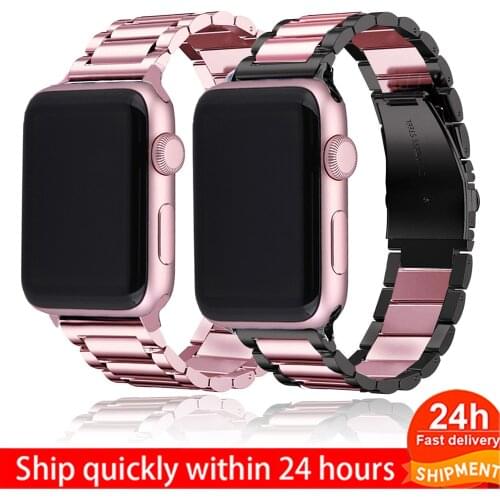 For Apple Watch Band Stainless Steel Strap Iwatch 5 40mm 44mm Bracelet for Apple Watch 6 5 4 3 38mm 42mm Metal Band Accessories