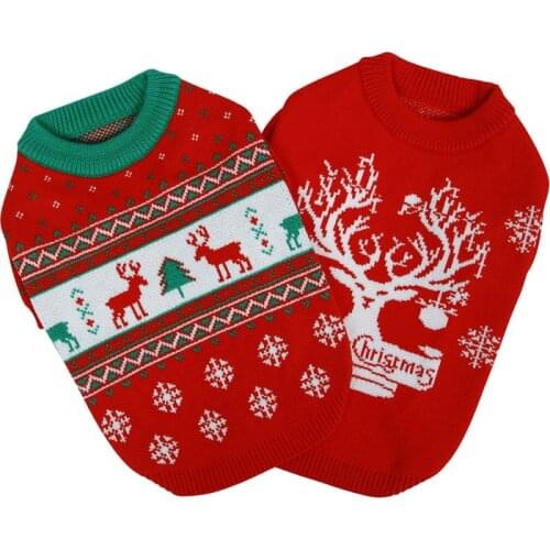 Christmas Dog Clothes Winter Pet Outfit Garment Xmas Dog Sweater Coat Puppy Yorkies Pomeranian Poodle Bichon Schnauzer Clothing