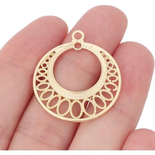 10 x Gold Color Boho Bohemia Earring Connector Charms Pendants for DIY Jewelry Making Accessories 32x28mm