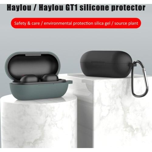 Silicone Case for Haylou GT1/GT1 Plus Earphone Protective Cover with Anti-lost Buckle for Haylou GT1 Bluetooth Headset