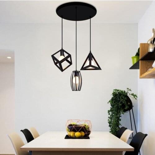 Nordic Modern personality Loft Cage Pyramid Pendant Lamp Modern Industrial Metal Hanging Lamp for Restaurant Cafe Home product