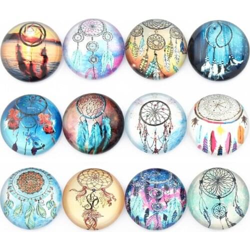 Mixed Beauty Dream Catcher 8mm 10mm 12mm 20mm 25mm 30mm Round Photo Glass Cabochon Demo Flat Back Making Findings