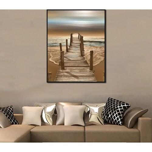 Modern Brown Sand Sea Creative Decorative Painting Simple Poster Decorative Painting Living Room Background Wall Sticker