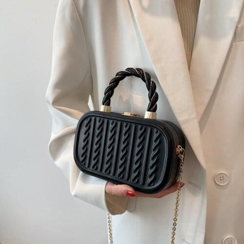 Women Shoulder Bag Party Square Box Shaped Chain Purse Luxury Lady Evening Bags twist handle box clutches