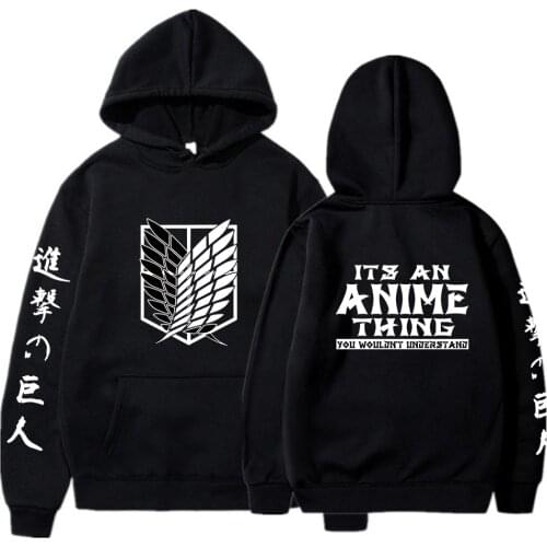 Attack on Titan Hoodie Fashion Pullovers for Anime Fans Casual Harajuku Sweatshirt Tops