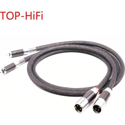 TOP-HiFi Pair SQ-88B 2RCA to 2 XLR Audio Cable Mplifier DVD Player XLR Balanced Interconnect Cable with Carbon Fiber Plug