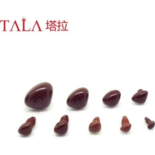 50pcs Brown Safety Noses For Toy 4.5mm/6mm/7mm/8mm/9mm/10mm/12mm/15mm/18mm
