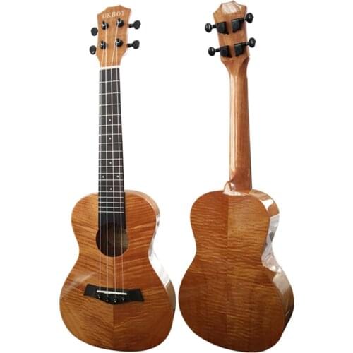 23 " Concert Ukulele tiger stripe Mahogany Glossy Ukelele 4 Aquila Nylon strings acoustic guitar professional music instrument