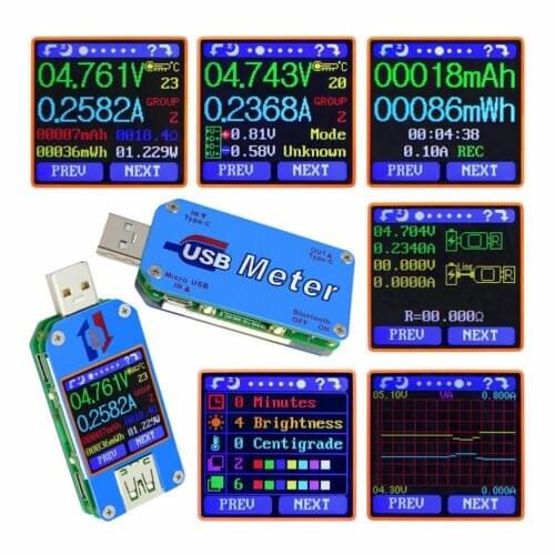 UM25C/ UM25 USB 2.0 Type-C Color LCD Tester Voltage Current Meter Voltmeter