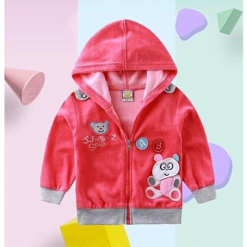 Hoodie Velour Long Sleeve Clothes for boys and girls Baby Zipper Blouse 2019 New Style of Little Q girl jackets