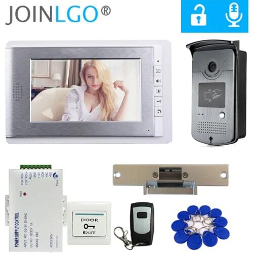 Cheap 7" Video Door Phone Doorbell Home Intercom System 1 Monitor RFID Access IR Camera Electric Strike Lock Free Shipping