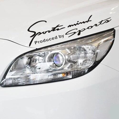 Car Styling Sports Mind Produced by Sports Car Eyebrow Stickers Auto Accessory Decals Pattern Vinyl Black Reflective Silver