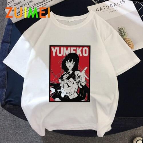 Women Manga Kakegurui Yumeko Jabami Japanese Anime Print T-shirt Tops 2020 Summer Fashion Short Sleeved T-shirt Girl,Drop Ship