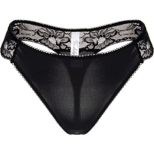 Ladies sexy thong lace low-rise thongs breathable underwear black panties