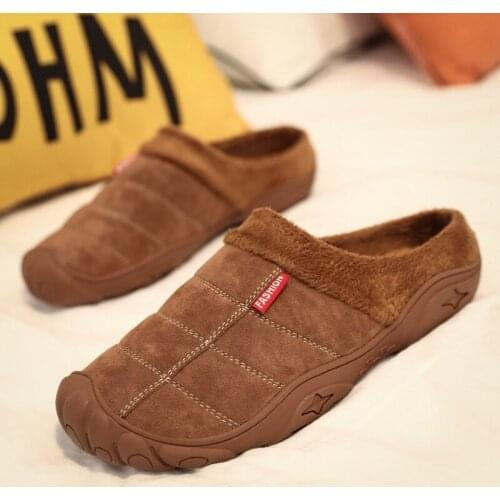 2021 Winter Cotton Men House Slippers Warm Soft Man Home Slippers Comfortable Man Slip-On Slides Plus Size chausson homme hiver