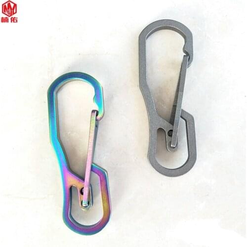 1PCS Outdoor Camping Keychain Fixing Tool Titanium Alloy Plating Multifunctional Keychain Spring Fixed Carabiner