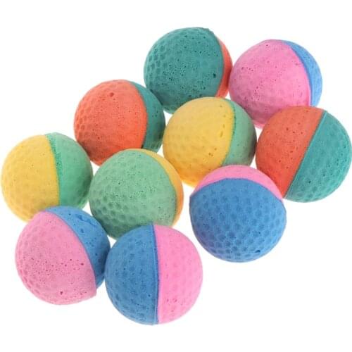 10 Pcs Pet Toy Latex Balls Colorful Chew For Dogs Cats Puppy Kitten Soft Elastic