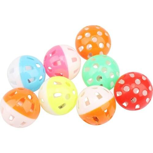 10pcs Hollow Balls with Bells Inside Birds Parrots Toys for Interactive Independent Playing and DIY Toys