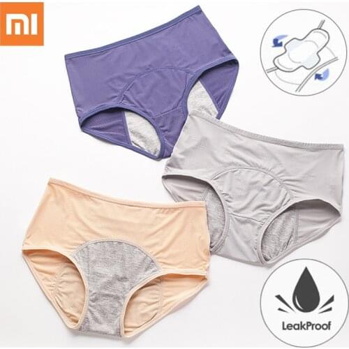 3pcs Xiaomi Mijia Leak Proof Menstrual Panties Physiological Pants Women Underwear Period Cotton Waterproof Briefs Lady Lingerie